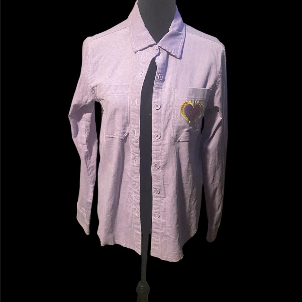 Box Lunch Pretty Guardian Sailor Moon SM Long Sleeve Purple Corduroy Button Up.